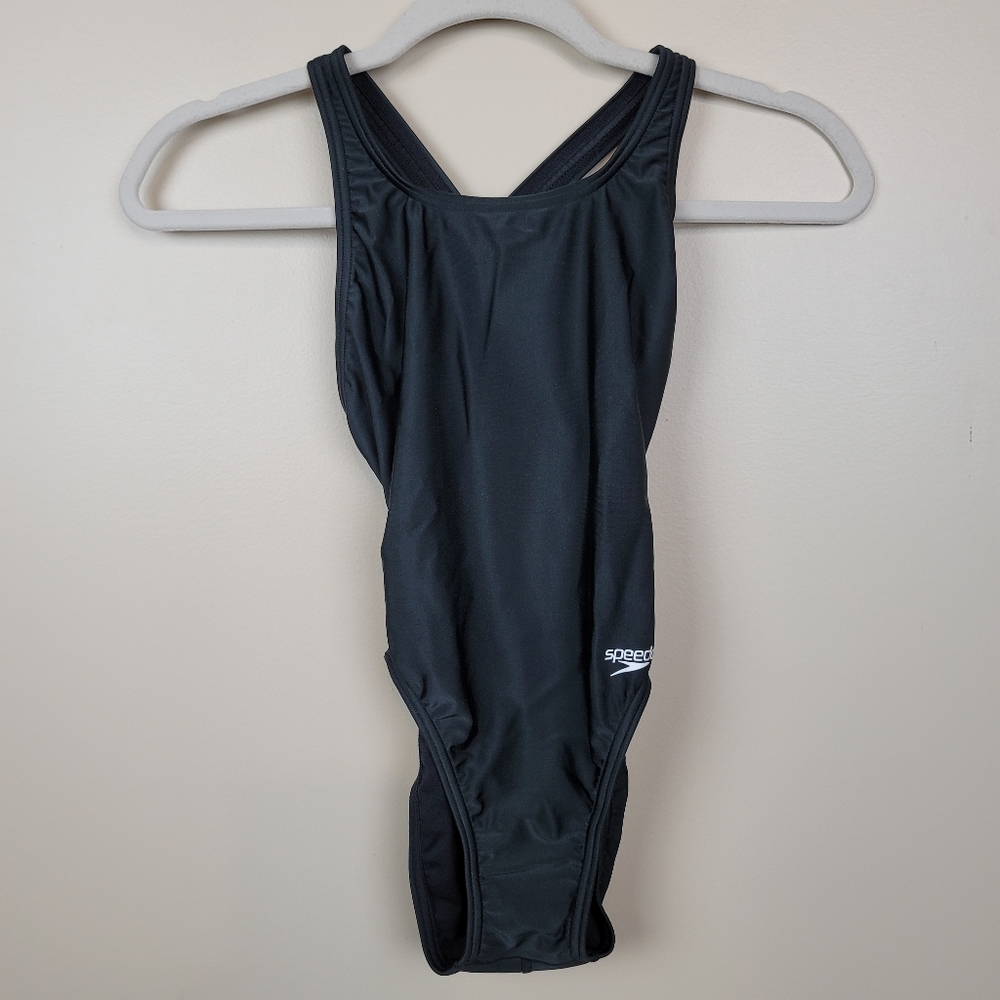 NWT Speedo Black One Piece Swimsuit size 26